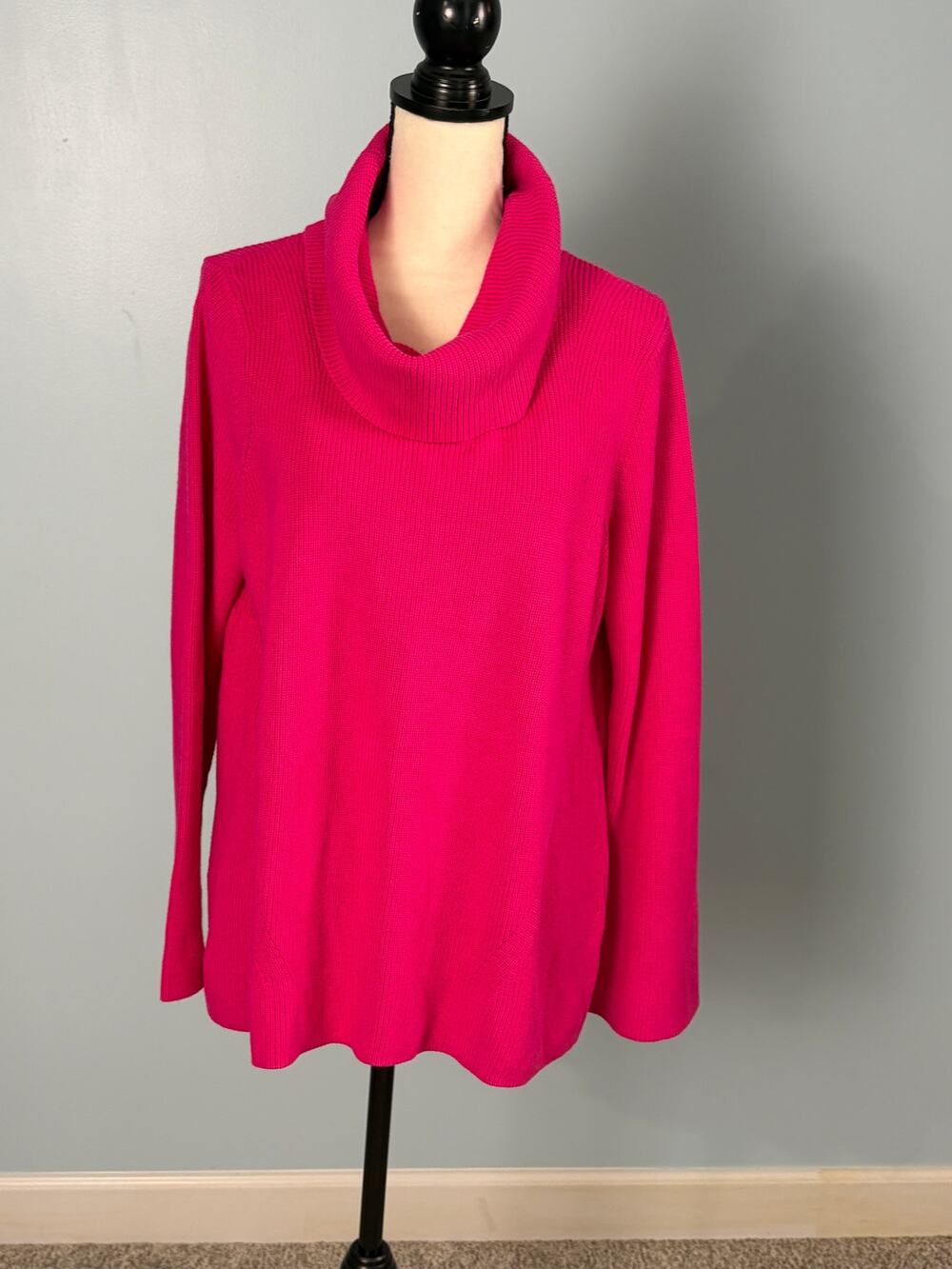 Hot pink Raspberry Turtleneck Tunic Sweater New Talbots XLPetite